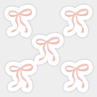 Cute Coquette pale pink ribbon bows bundle pack girly aesthetic this is me if you even care Sticker